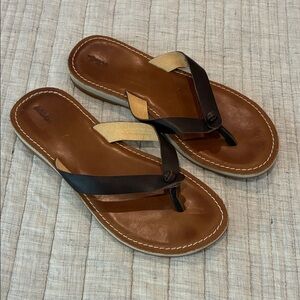 OluKai - Womens Dark Brown Leather Sandals - 8